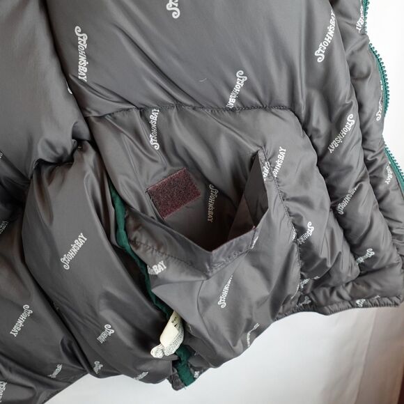 Vintage St. John's Bay Down Puffer Vest Men XL Waterfowl Green Zip Snap Outdoor - Picture 9 of 14